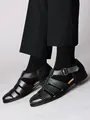 【Tabio MEN】 連続シルケット ストライプレギュラー丈ソックス ブラック+チャコール