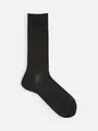 【Tabio MEN】連続シルケット ドットレギュラー丈ソックス 27.0~29.0cm ブラック+チャコール