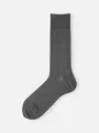 【Tabio MEN】連続シルケット加工/チェックレギュラー丈ソックス(27.0～29.0cm) グレー
