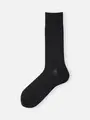 【Tabio MEN】連続シルケットチェックレギュラー丈ソックス（23.0～25.0cm） クロ