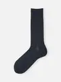 【Tabio MEN】連続シルケットチェックレギュラー丈ソックス（23.0～25.0cm） ネイビー