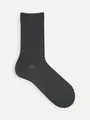 【Tabio MEN】ベーシックリブベタクルーソックス チャコールモク