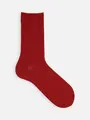 【Tabio MEN】ベーシックリブベタクルーソックス トラッドレッド