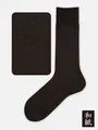 【Tabio MEN】和紙梨地レギュラー丈ソックス(27.0～29.0cm) クロ