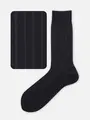 【Tabio MEN】【定番】チョークストライプ柄ソックス(27.0~29.0cm) クロ