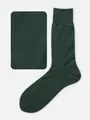 【Tabio MEN】綿100%ベタレギュラーソックス 25cm ダークグリーン