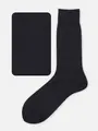 【Tabio MEN】綿100%ベタレギュラーソックス 27cm クロ