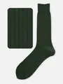 【Tabio MEN】綿100％リブレギュラーソックス 25cm ダークグリーン