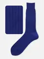 【Tabio MEN】綿100％リブレギュラーソックス 25cm ブルー
