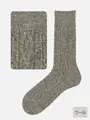 【Tabio MEN】 紡毛アランケーブルレギュラーソックス(27.0~29.0cm) グレー
