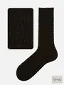 【Tabio MEN】 紡毛アランケーブルレギュラーソックス(27.0~29.0cm) クロ