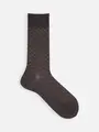 【Tabio MEN】市松リンクスレギュラーソックス（27.0～29.0cm） コゲチャ