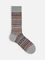 【Tabio MEN】WOOLボーダーフェアアイルレギュラーソックス グレー