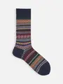 【Tabio MEN】WOOLボーダーフェアアイルレギュラーソックス ナハト