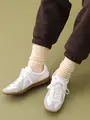【Tabio MEN】毛混ダイヤケーブルクルー丈ソックス キナリ