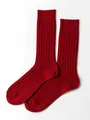 【Tabio MEN】WOOL太リブレギュラーソックス ダークレッド