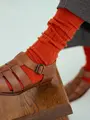 【Tabio MEN】WOOL太リブレギュラーソックス ダークオレンジ