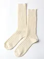 【Tabio MEN】WOOL太リブレギュラーソックス(27.0~29.0cm) アイボリー