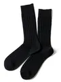 【Tabio MEN】WOOL太リブレギュラーソックス(27.0~29.0cm) クロ