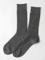 【Tabio MEN】WOOL太リブレギュラーソックス(27.0~29.0cm) チャコールモク
