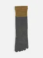 【Tabio MEN】WOOLネップ五本指レギュラー丈ソックス Mグレー+ゴールド
