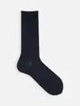 【Tabio MEN】綿麻ベタレギュラーソックス Bネイビー