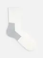 【Tabio MEN】ヒールパネルクルーソックス ホワイト×ペールグレー