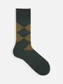 【Tabio MEN】WOOLアーガイルレギュラー丈ソックス ダークグリーン