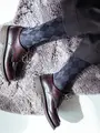 【Tabio MEN】NEWリンクス総ダイヤレギュラー丈ソックス チャコールグレー