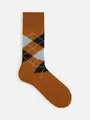 【Tabio MEN】綿アーガイルレギュラー丈ソックス ブロンズ