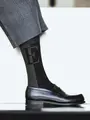 【EMPORIO ARMANI】　E・Aロゴクルー丈ソックス チャコール