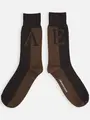 【EMPORIO ARMANI】　E・Aロゴクルー丈ソックス ブラウン