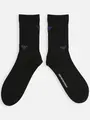 EMPORIO ARMANI ダブルイーグル刺繍クルー丈ソックス ブラック