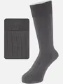 【Tabio MEN】9×2太リブソックス(27.0~29.0cm) チャコールグレー