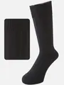 【Tabio MEN】9×2太リブソックス(27.0~29.0cm) クロ+チャ