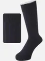 【Tabio MEN】9×2太リブソックス(27.0~29.0cm) クロ+ダークパープル