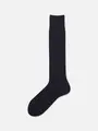 【Tabio MEN】【定番】スーピマコットン無地ロングホーズ(23~25cm) ブラックネイビー