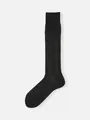 【Tabio MEN】連続シルケットチェックロングホーズ(23.0～25.0cm) クロ