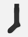 【Tabio MEN】連続シルケットチェックロングホーズ(23.0～25.0cm) チャコール