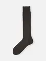 【Tabio MEN】連続シルケットチェックロングホーズ(23.0～25.0cm) コゲチャ