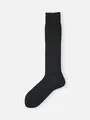 【Tabio MEN】連続シルケットチェックロングホーズ(23.0～25.0cm) ブラックネイビー