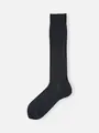 【Tabio MEN】連続シルケットチェックロングホーズ(23.0～25.0cm) ネイビー