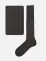 【Tabio MEN】【定番】 9×2リブロングホーズ(27.0~29.0cm) チャコール