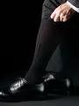 【Tabio MEN】【定番】 9×2リブロングホーズ(27.0~29.0cm) クロ+チャ(タマムシ)