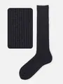 【Tabio MEN】パワーフィットハイソックス(27.0~29.0cm) チャコールモク