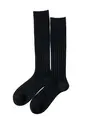 【Tabio MEN】WEB限定/WOOL太リブハイソックス クロ