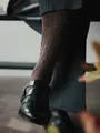 【Tabio MEN】WEB限定/WOOL太リブハイソックス ダークブラウン