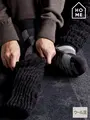 【Tabio MEN】WOOL裏シルクレッグウォーマー クロ