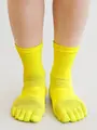 【WEB限定】レーシングラン五本指クルーソックス(Lサイズ) イエロー