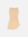 【さらっとひんやり】WEB限定 五本指冷感スニーカー丈ソックス ベージュ
